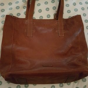 Frye brown leather satchel
